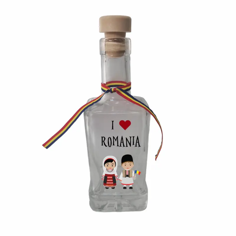 I love romania, sticla cu mesaj patrata, 250 ml, model divgs318 21